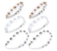JEWEDECO 3paires Sangles de Talons Élastiques pour Femmes Sangles Anti-glisse Pearl Transparentes Détachables pour Éviter Chutes de Talons Couleurs Blanc Argent Or