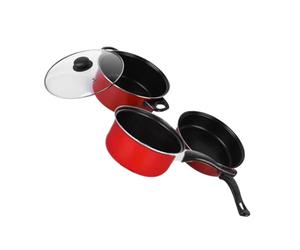 JEWEDECO 3pièces Cuisson Antiadhésif Poêle Casserole Laitière Réversible Rédigez Facilement Repas Familiaux Efficacité Économie Espace
