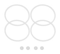 JEWEDECO 4 Ensembles de Joints D'étanchéité en Silicone Blanc pour Boîtes à Lunch Isolées, Anneaux Faciles à Nettoyer avec Bouchons pour Conteneurs Alimentaires, Adaptés aux Étudiants