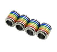 JEWEDECO 4 Pendentifs Arc-en-ciel en Acier Inoxydable, Forme Cylindrique, Design Chic et Eye-catching, pour Collier Diy, Pack de 4 Pièces pour Communauté Gay et Pansexuelle