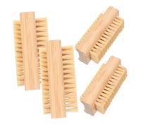 JEWEDECO 4 Pièces Brosse à Ongles Double Face Bambou Brosse Manucure Douce et Résistante pour Nettoyage des Ongles Cuticules Outil Compact Naturel pour Mains