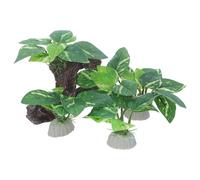 JEWEDECO 4 Pièces Décoration de Grotte D'aquarium en Plastique Plantes Artificielles Réalistes, Résistante la Décomposition, Facile à Nettoyer, pour Aquarium et Bol à Poissons Rouges