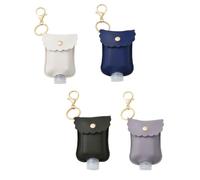 JEWEDECO 4 Pièces Distributeurs de Liquide Portables 60ml avec Housse en Cuir et Porte-clés pour Voyages Pratiques et Rangement Hygiénique