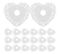 JEWEDECO 50 Pièces Marqueur de Verre en Papier Marque-place Mariage de Cœur Blanc, Surface Vierge à Écrire, Identificateur de Boisson pour Bridal Shower et Catering
