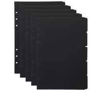 JEWEDECO 5pcs Intercalaires Papier A5 Onglets Pratiques, Séparateurs Classeur à 6 Anneaux, Papier Noir Facile à Gérer pour Étudiants et Bureau