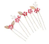 JEWEDECO 5pièces Épingles à Cheveux Perles De Accessoires De Mariage Élégants Pour Nouvelles Mariées Et Demoiselles Honneur Design Artisanal à Fleurs à Cinq Pétales