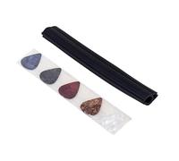 JEWEDECO 5pièces Support de Médiator Noir pour Guitare Pince Porte-Pick Facile à Installer Compatible avec Pied de Micro Standard avec Médiators Colorés Aléatoires Couleur Aléatoire