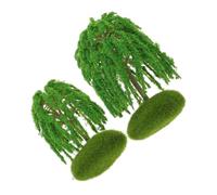 JEWEDECO 6 Pièces Miniature Trees Set for Diorama Landscape Model Realistic Plastic Willow Trees for Architectural and Railroad Scenery Mini Model Plants