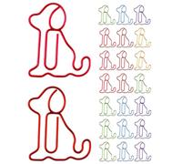 JEWEDECO 60 Pièces Trombones en Métal de Chien Assis Mignons, Trombones Amusants pour Bureau et École, Marque-page Original et Accessoire de Papeterie Décoratif Couleur Couleur Aléatoire