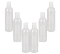 JEWEDECO 6pcs Bouteilles de Voyage Portables Bouchon à Pression 250ml Faciles à Remplir en Pet pour Shampooing et Lotion en Extérieur et Voyage