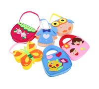 JEWEDECO 6pièces Kit De Couture pour Garçon Fille Sac à Main DIY avec Motif Broderie Kit De Bricolage pour Fille Et Garçon Apprendre à Coudre
