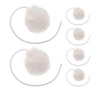 JEWEDECO Accessoires de Remplacement en Peluche Beige avec Clochette Lot de 6 Jouets Suspendus Divertissement Sécurisé pour Chat pour pour Jeux de Chasse