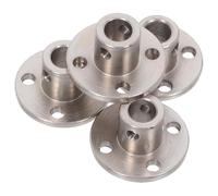 JEWEDECO Accouplement à Bride, Coupleur Rigide en Fer Argenté, 6mm, 4 Pcs, pour Arbre de Guidage et Axe Lisse, Accessoire pour Modèle Réduit Radiocommandé