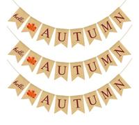 JEWEDECO Bannière en Lin Marron à Fanions Forme Queue D'hirondelle Feuilles D'érable pour Décoration de Fête Thanksgiving et Ambiance Automnale