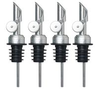 JEWEDECO Becs Verseurs Style Simple et Pratique en Acier Inoxydable Set de 4 Bouchons Décoratifs, Facile à Utiliser pour Huile D'olive Cuisine