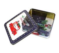 JEWEDECO Boîte De Noël Métal Pour Biscuits Et Bonbons Boîte à Gâteaux Festive Étain Parfaite Pour Fêtes De Fin Année Rangement Des Petites Douceurs