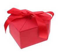 JEWEDECO Boîte Présent de Cœur Rouge pour Saint-valentin et Mariage, en Papier et Polyester, Protection Assurée, sans Assemblage, pour Shower Nuptial
