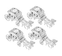 JEWEDECO Boîtes à Bijoux Décoratives de Carrosse, Lot de 4 Pièces en Plastique, Élégantes et Créatives, pour Fête et Projets Diy, Ne Se Déforment Pas
