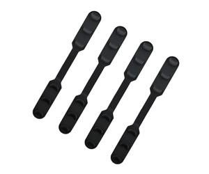 JEWEDECO Boucle de Cordon de Masque en Silicone Noir, Lot de 4 Pièces 3 Réglages Pratiques, Accessoire Simple pour Éviter la Gêne Derrière Oreilles, Hommes et Femmes
