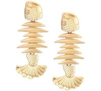 JEWEDECO Boucles D'oreilles Couleur Aléatoire en Alliage Or D'arête de Poisson Design Délicat et Solide pour Femme, pour Tenue Quotidienne ou Vacances