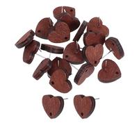 JEWEDECO Boucles D'oreilles Puces en Bois 20pcs Forme Cœur Vintage Confortables pour Peau Sensible, Style Rétro Élégant pour Femmes pour Usage Quotidien et Fêtes