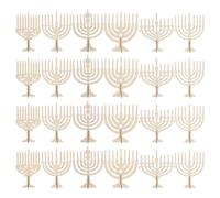 JEWEDECO Bougeoir Bois Khaki Non Finition Réutilisable pour Décoration Hanukkah Maison et Bureau Kit Bricolage Ornement Mini