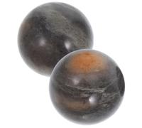 JEWEDECO Boules de Baoding Outil de Fitness Manuel en Jade Naturel 5 Cm, Lot de 2 Boules de Massage Mains, Balles D’exercice Anti-stress et Renforcement Musculaire pour Personnes Âgées