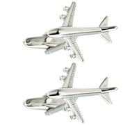 JEWEDECO Boutons de Style Classique Structure Robuste et Lisse Avion en Cuivre Argenté pour Homme pour Porter Quotidien Soirée