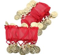 JEWEDECO Bracelet de Danse du Ventre en Mousseline Rouge Léger pour Danseuses, Accessoire Portable en Chiffon et Polyester pour Spectacle et Performance