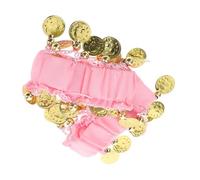 JEWEDECO Bracelets De Danse Orientale En Mousseline Translucide 2 Pièces Rose Pâle, Accessoires De Costume Halloween Et Ballet, Bracelets De Poignet Scintillants Pour Spectacles Et Performances