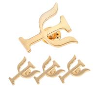 JEWEDECO Broche Alphabet Psychologue Lot de 4 en Alliage Métallique, Épingles Décoratives pour Manteaux, Paquet et Tenues Professionnelles