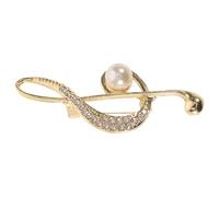 JEWEDECO Broche Élégante en Alliage Forme Note de Musique Dorée, Bijou de Mode Décoratif pour Occasions Spéciales et Tenue Décontractée