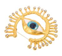 JEWEDECO Broche Œil Maléfique Vintage en Alliage avec Pierre Brillante Bleue, Épingle Élégante pour Dames, Résistante à L'usure, pour Bal et Usage Quotidien