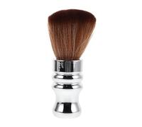 JEWEDECO Brosse de Coiffeur Argentée Poils Doux en Nylon, Prise Ferme pour Salon de Coiffure, Outil Professionnel pour Nettoyer et Raser Cheveux Efficacement