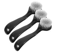 JEWEDECO Brosse Exfoliante Visage Manuelle 3 Pièces en Corne de Bœuf pour Nettoyage Profond et Élimination Sébum Peau Mixte