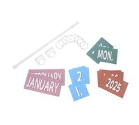 JEWEDECO Calendrier Mural Flip Boho avec Support Métallique pour Classe Installation Rapide Apprentissage Interactif des Concepts Temporels Décoration Éducative pour Maternelle et École à