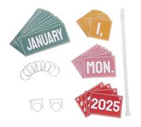 JEWEDECO Calendrier Mural Interactif pour Classe Boho Coloré avec Cartes Datées Support pour Maternelle et École