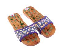 JEWEDECO Chaussures de Massage Magnétiques en Pu et Bois Sangle Réglable pour Relaxation, Pantoufles de Massage Santé Présent Bien-être Famille et Amis