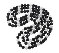 JEWEDECO Collier À Boules De Diamant Noir Et 3 Pièces, Chaîne De Cou Portable, Collier De Perles, Accessoire De Costume Pour Hommes, Chaîne De Cou Fantaisie, Accessoire De Bijoux, Collier
