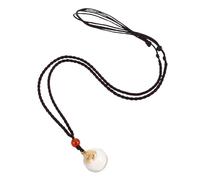 JEWEDECO Collier Pendentif Bouteille en Verre Transparent 16mm Boule Ouverte Cordelette Tressée Dorée pour Souvenirs Bébé et Occasions Variées