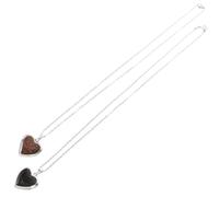 JEWEDECO Collier Pendentif Cœur Changeant de Couleur 2pcs en Acier Inoxydable Détection de Température pour Femmes, pour Fête D'anniversaire Couleur Aléatoire Plusieurs styles