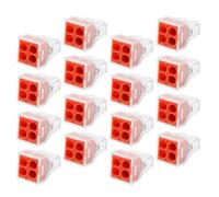 JEWEDECO Connecteurs Électriques à 4 Trous pour Fils Rigides, Bornes Isolées en Plastique et Cuivre, 30 Pièces, Installation Facile pour Équipements de Câblage Électrique