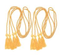 JEWEDECO Cordons à Pompons Décoratifs Or pour Décoration de Remise de Diplômes en Polyester 67 Pouces 2 Pièces et Événements Auditoriums