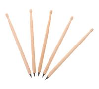 JEWEDECO Crayons en Bois Design Original Forme Baguettes de Batterie Lot de 5 Écriture Effaçable Présent pour Batteurs et Amateurs de Musique à L'école