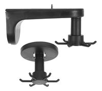 JEWEDECO Crochets Muraux Rotatifs et Design Multi-grappes 2pcs pour Ustensiles Cuisine en ABS Noir Installation sans Clou pour Plastique ou Céramique