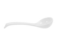 JEWEDECO Cuillère à Soupe en Porcelaine Blanche 27 Cm, Manche Long, Résistante Micro-ondes et Lave-vaisselle, pour Servir Wontons et Soupes Asiatiques