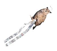 JEWEDECO Décoration Saison Effaroucheur Hibou en Acrylique à Surface Réfléchissante, Facile à Installer, pour Porche Extérieur Apparence Réaliste de Prédateur