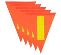 JEWEDECO Drapeau de Sécurité Vélo Rouge en PVC, Lot de 5 Pièces | Haute Visibilité, Résistant à Déchirure, Rangement Facile, Usage Urbain pour Bicyclette et Remorque