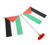 JEWEDECO Drapeau de Table Palestinien Décoration Élégante avec Support en Acier Inoxydable de Y, Stable et Droit, pour Bureau et Salle de Réunion
