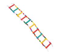 JEWEDECO Échelle en Bois pour Perroquet et Perruche, Échelle d'escalade Colorée Perles, pour Développer Les Compétences des Petits Oiseaux en Cage